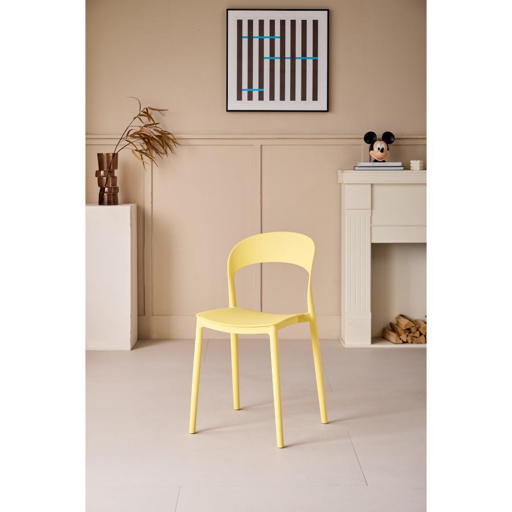 Silla Patrick Color Amarillo Con Espaldar Y Diseño Moderno img #2