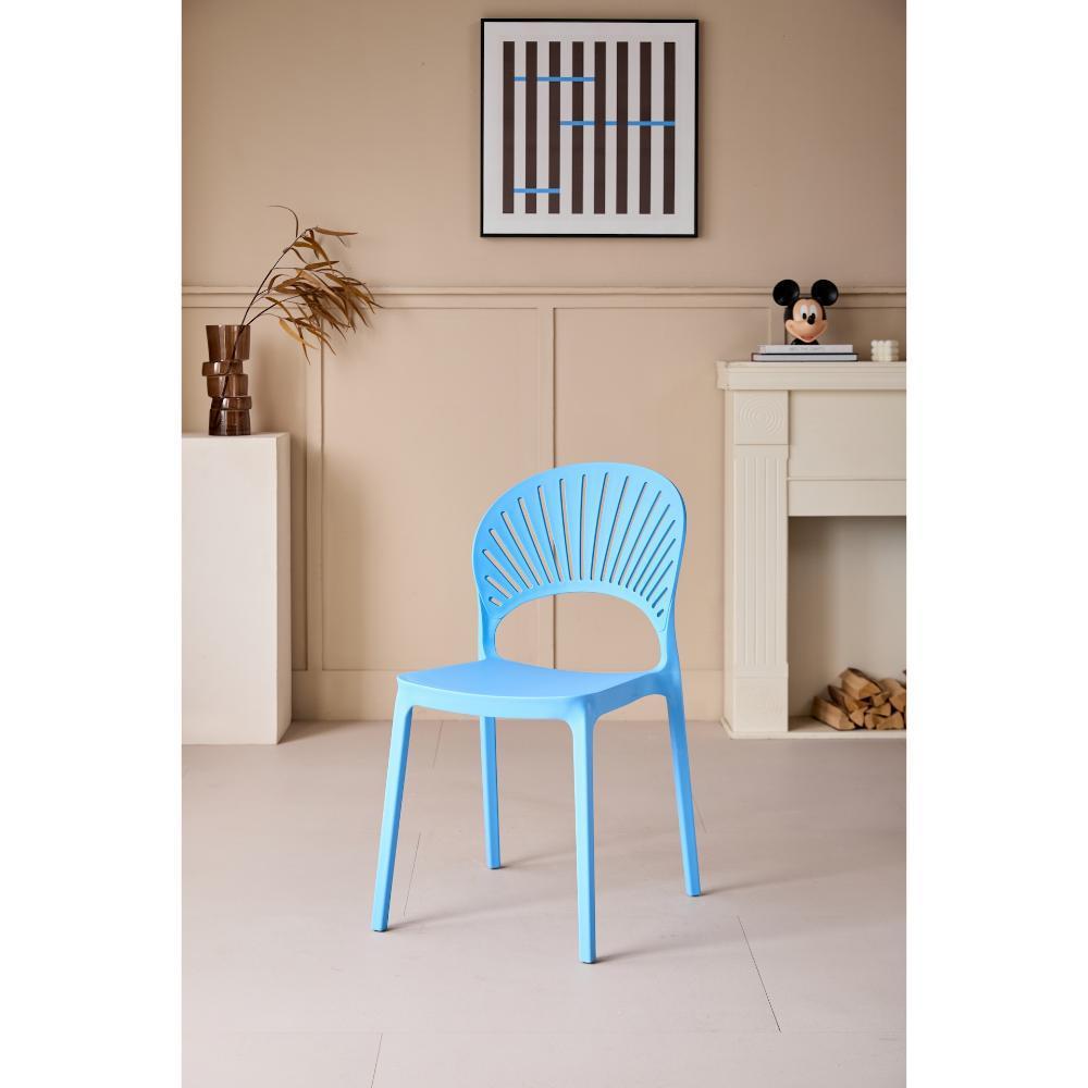 Silla Paraiso Color Azul Con Espaldar Y Diseño Moderno img #2