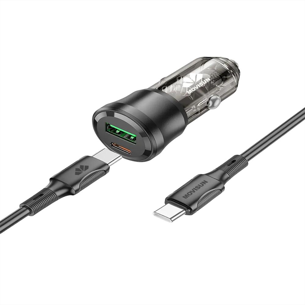 Cargador Carro Carga Rápida Movisun 48W Dual Usb C + Cable C img #2