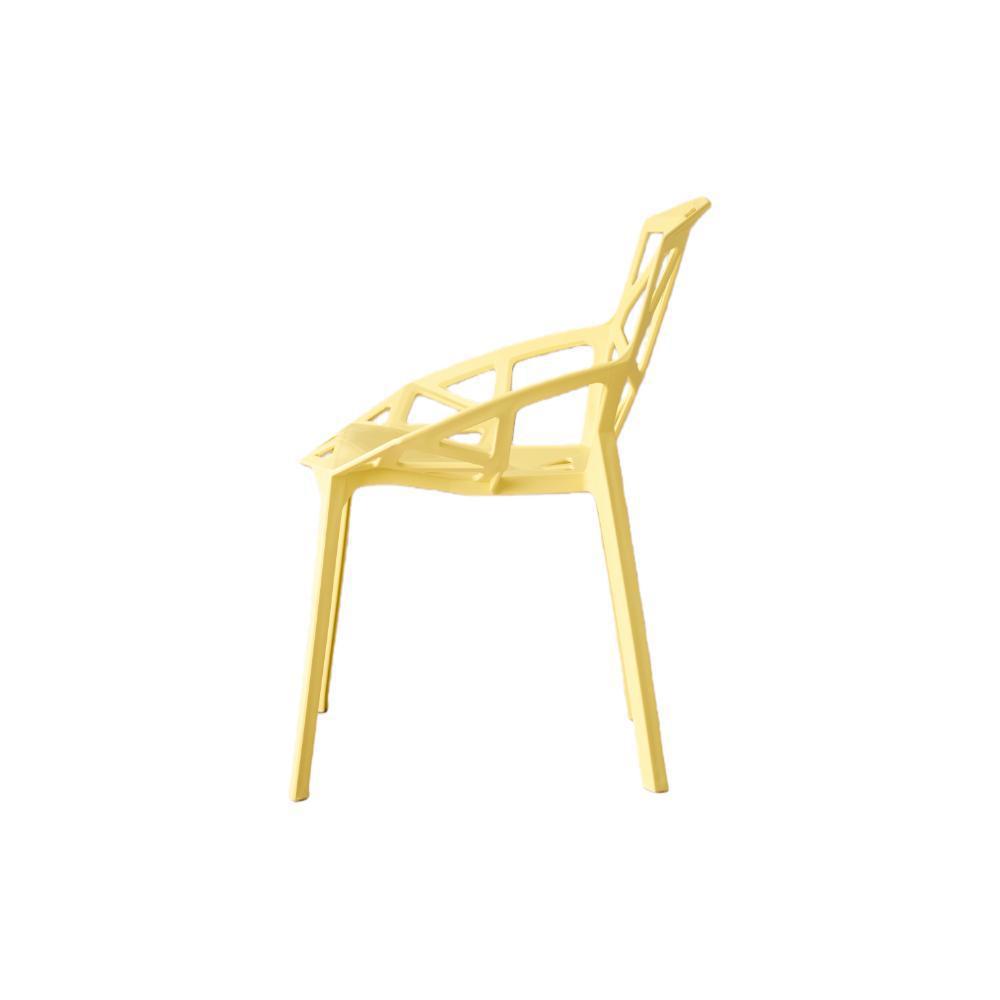Silla Roxy Color Amarillo Con Espaldar Y Diseño Moderno img #3