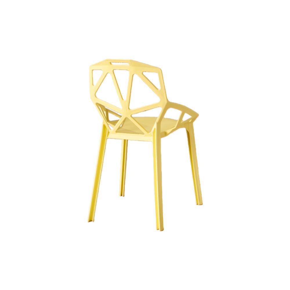 Silla Roxy Color Amarillo Con Espaldar Y Diseño Moderno img #4