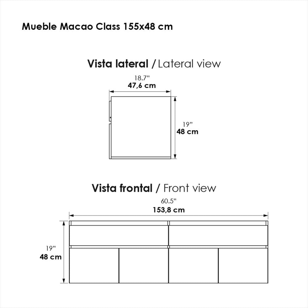 Combo Lavamanos Oslo Con Mueble Macao Class 155X48 Gracia img #4