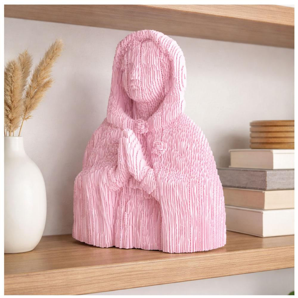 Virgen Decorativa Rosa En Cartón img #1