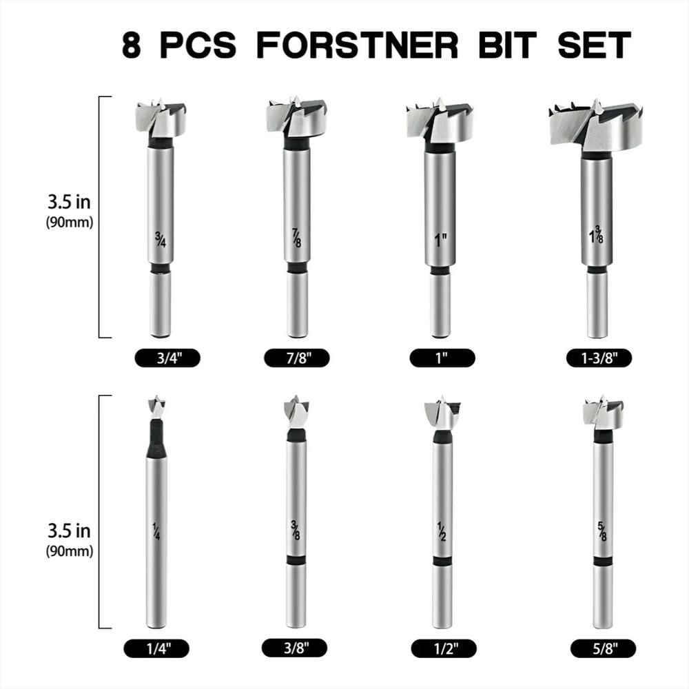 Juego De Brocas Forstner Con Vastago Hexagonal X 8 Piezas img #2
