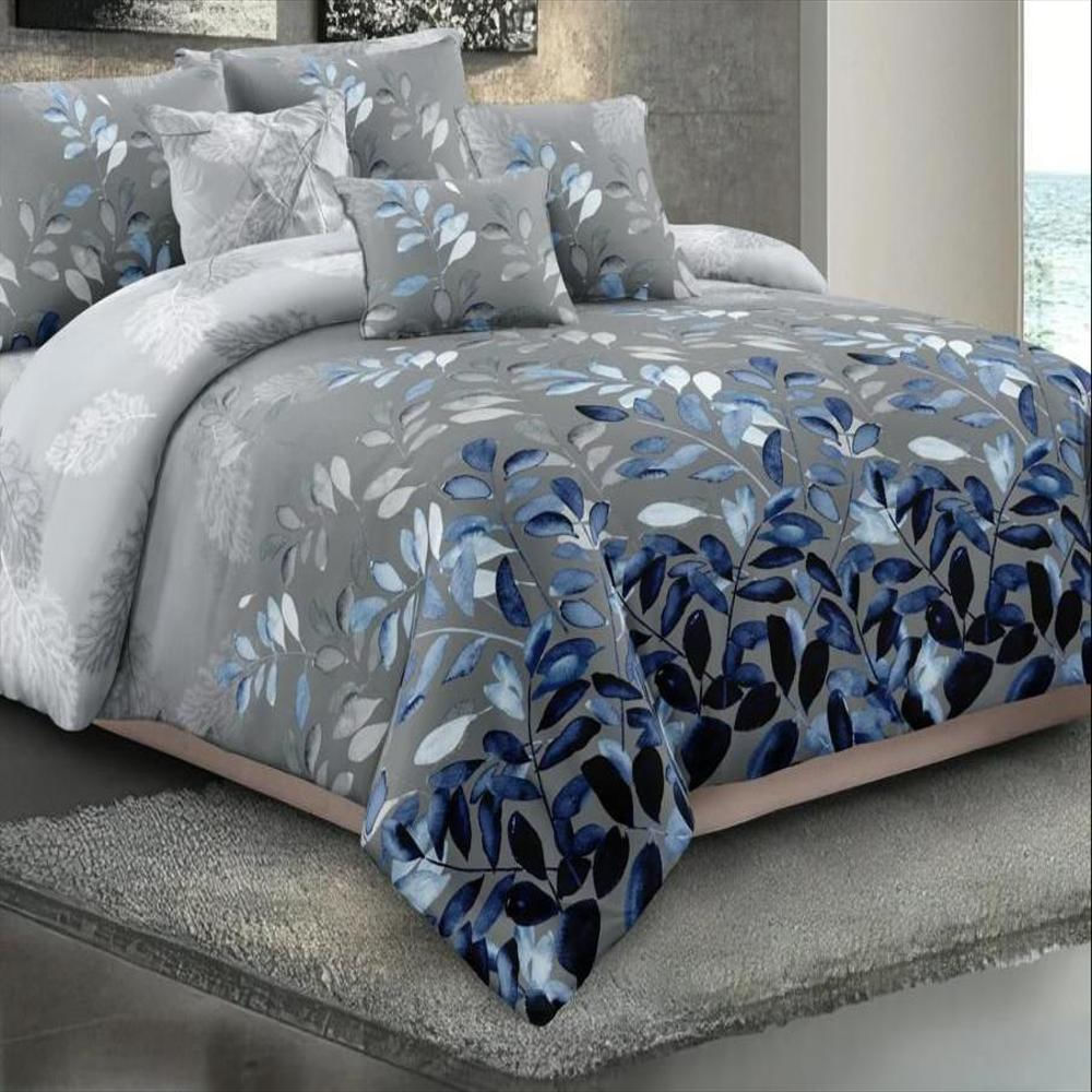 Juego De Sabanas Cama Queen Jardin Azul
