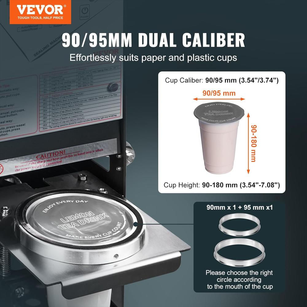 Máquina Selladora Vevor Automática Para Tazas 90 Mm A 190 Mm Control Digital img #2