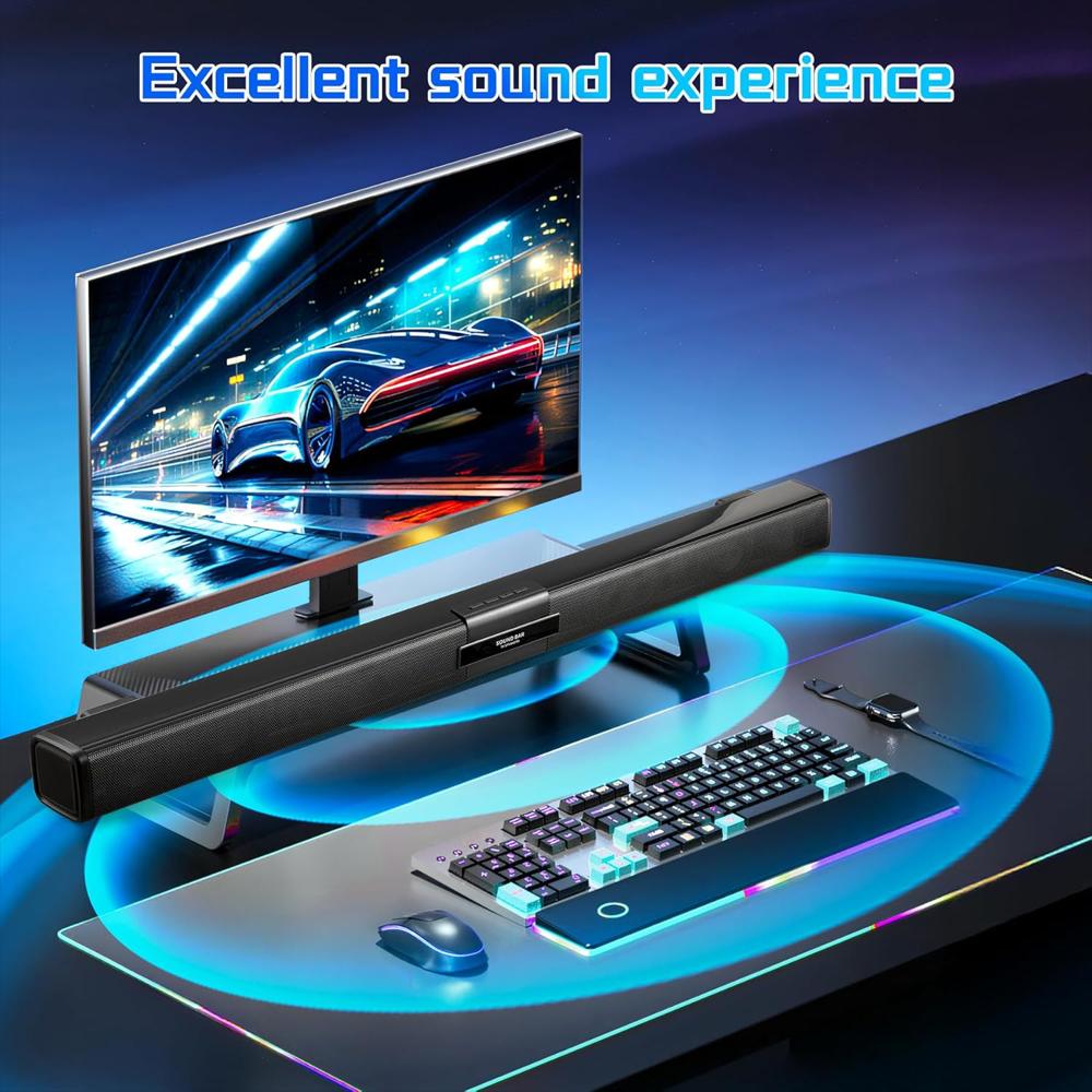 Barra De Sonido Quntelon Bluetooth Sonido Envolvente Doble Canal 4 Micrófonos Inalámbricos Negra img #2