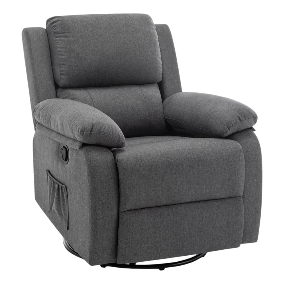 Sillón Reclinable Mecedora Giratoria Korser Gris