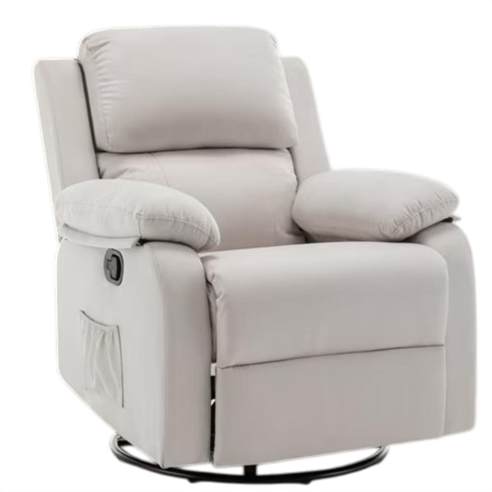 Sillón Reclinable Mecedora Giratoria Korser Beige