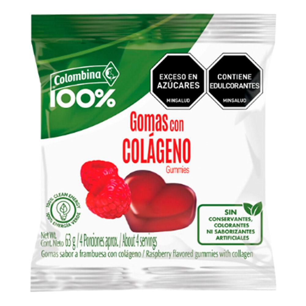 Gomitas COLOMBINA con colágeno sabor frambuesa (63  gr)