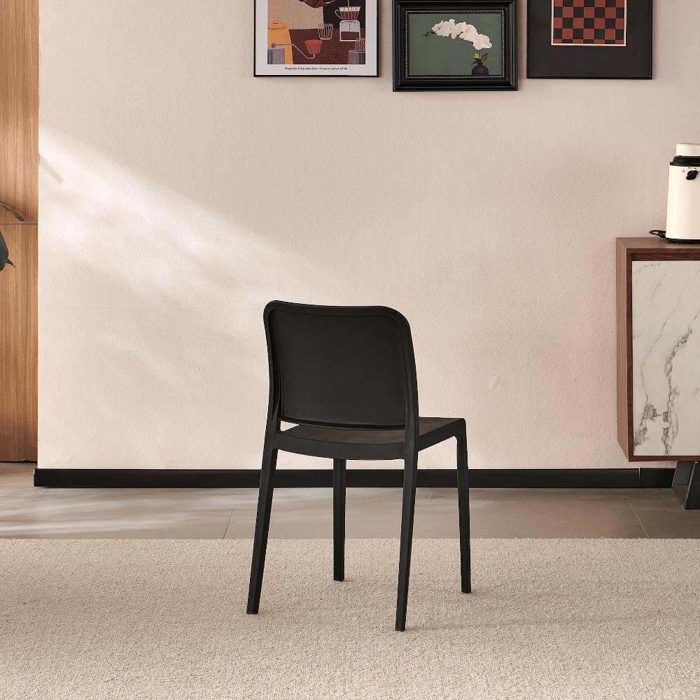 Silla Triveca, Negro, Con Espaldar Cerrado Y Diseño Minimalista img #3
