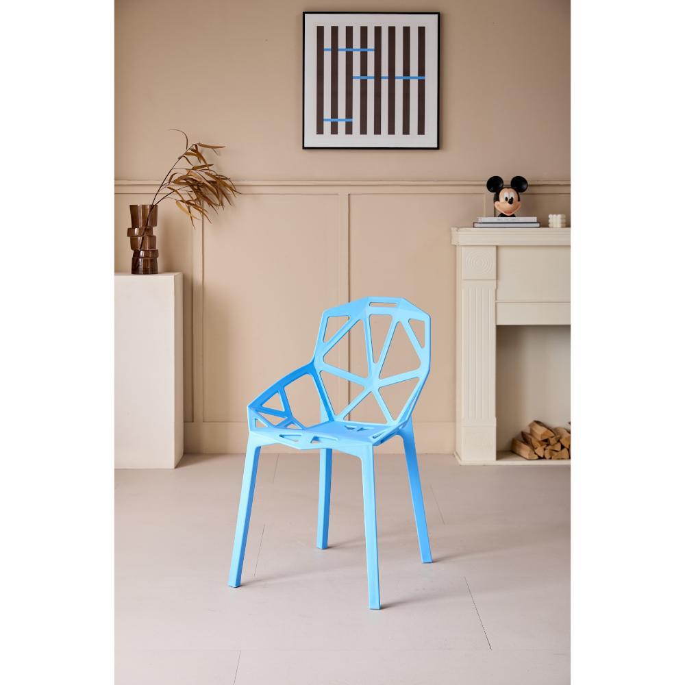 Silla Roxy, Color Azul, Con Espaldar Y Diseño Moderno img #2