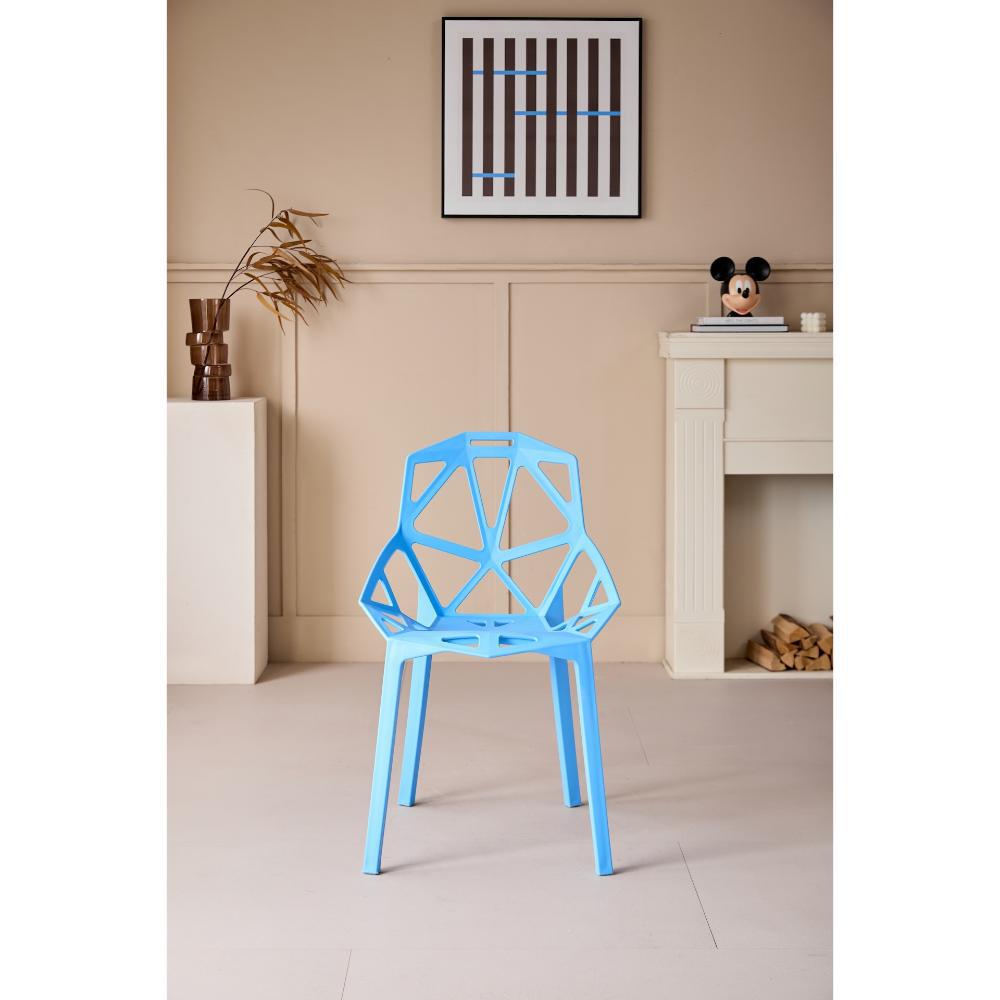 Silla Roxy, Color Azul, Con Espaldar Y Diseño Moderno img #3