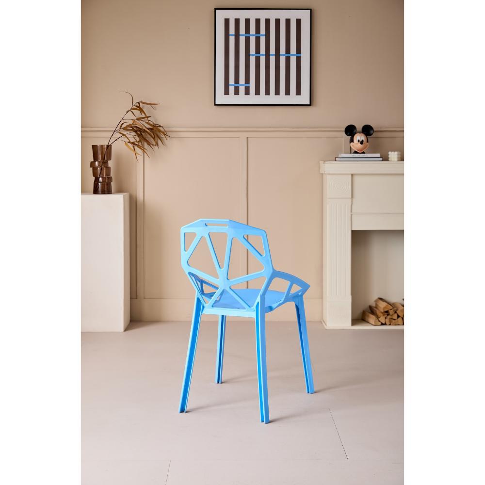Silla Roxy, Color Azul, Con Espaldar Y Diseño Moderno img #4
