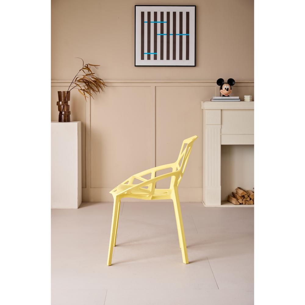 Silla Roxy, Color Amarillo, Con Espaldar Y Diseño Moderno img #4