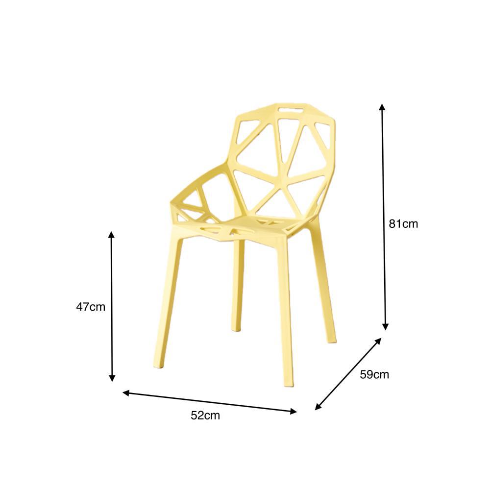 Silla Roxy, Color Amarillo, Con Espaldar Y Diseño Moderno img #5