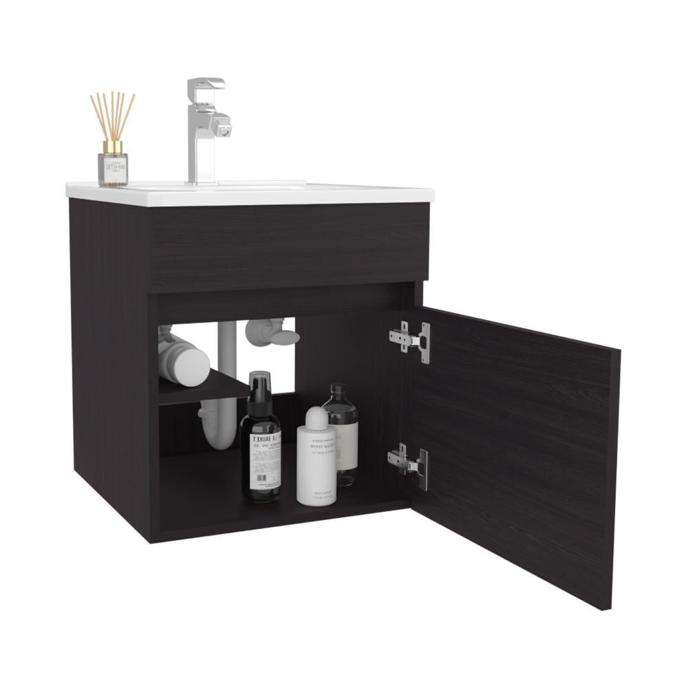 Mueble Para Lavamanos Primax, Wengue, Con Espacio Para Ubicar Objetos De Aseo Zf img #1