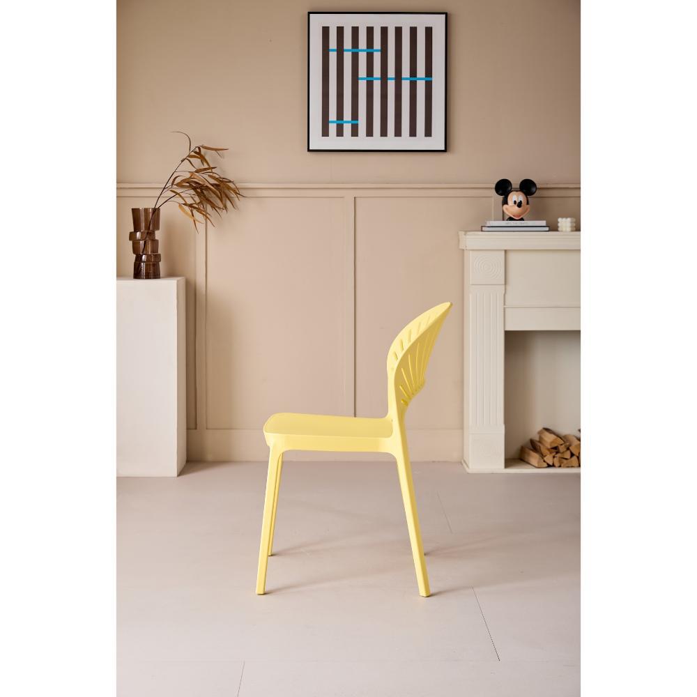 Silla Paraiso, Color Amarillo, Con Espaldar Y Diseño Moderno img #4