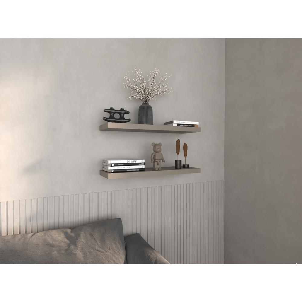Repisa Flotante Maca X2, Cocoa, Con Espacio Para Ubicar Objetos Zf img #2
