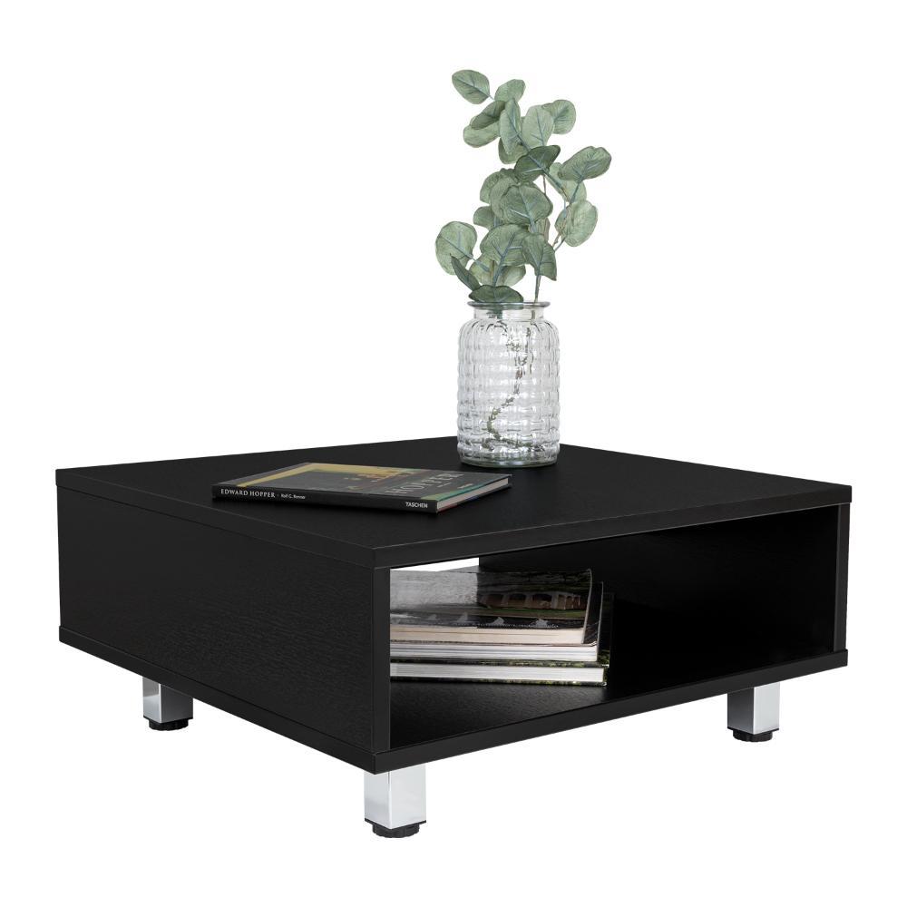 Mesa De Centro Pity, Wengue, Con Patas En Acero Cromado Zf img #1