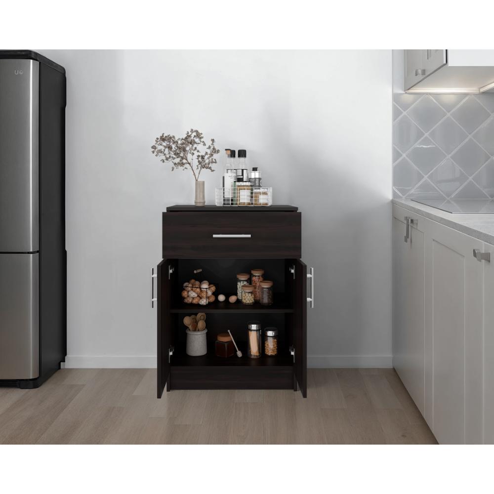 Mesa Auxiliar De Cocina Mayorca, Kronos Nogal, Con Espacio Para Guardar Insumos Zf img #2
