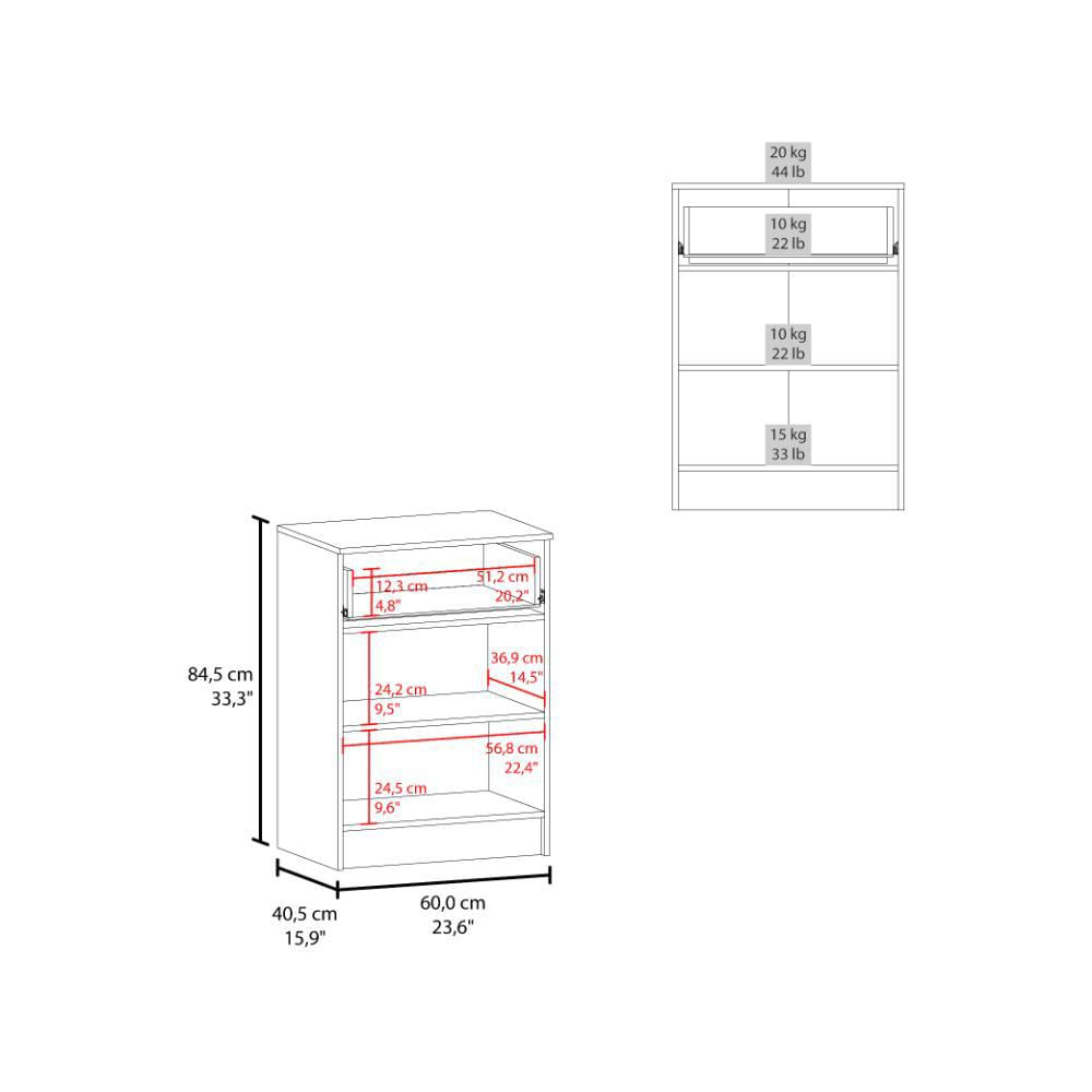 Mesa Auxiliar De Cocina Mayorca, Kronos Nogal, Con Espacio Para Guardar Insumos Zf img #4