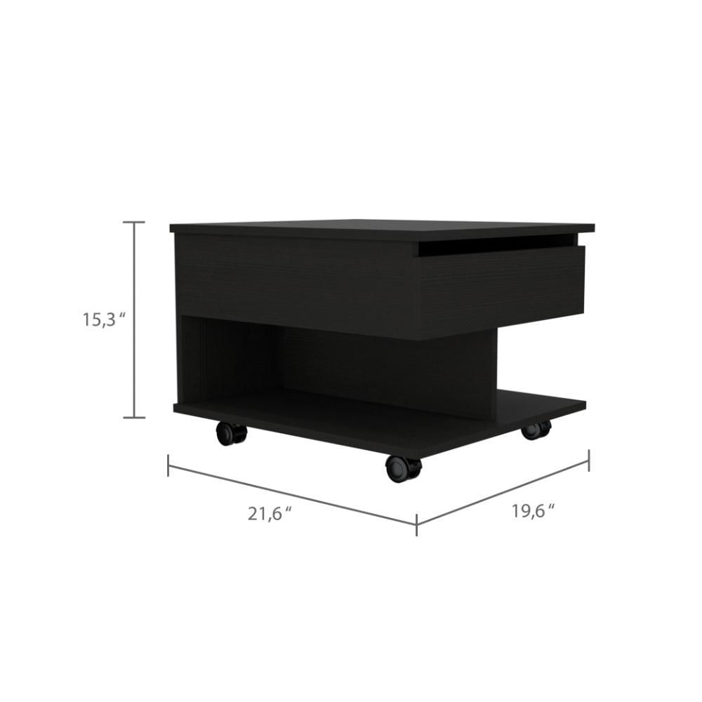 Mesa Auxiliar Salento, Wengue, Extensible Con Gran Capacidad De Almacenamiento Zf img #5