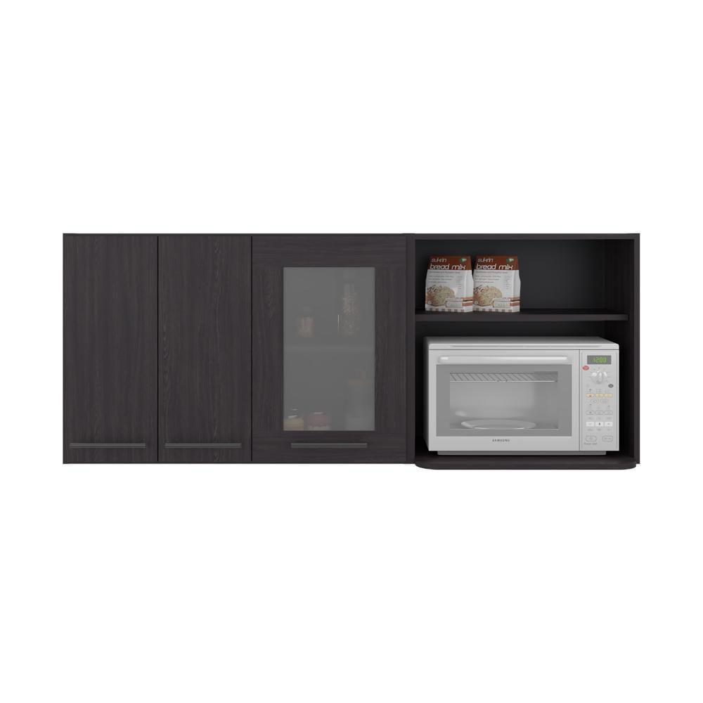 Gabinete Superior Kazán, Kronos Wengue, Con Dos Puertas Y Espacio Para Ubicar Microondas Zf img #1