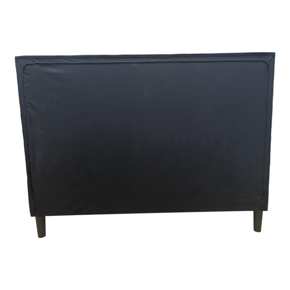 Cama Doble Lisa, Negro, Madera Roble Tapizada img #4