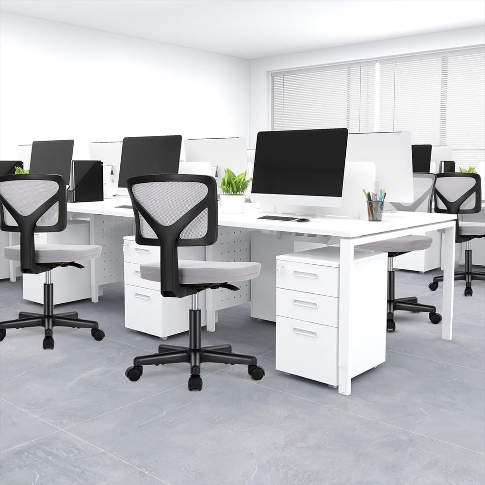 Silla Escritorio Dumos Ergonómica Sin Brazos Malla Transpirable Set 2 Unidades img #2
