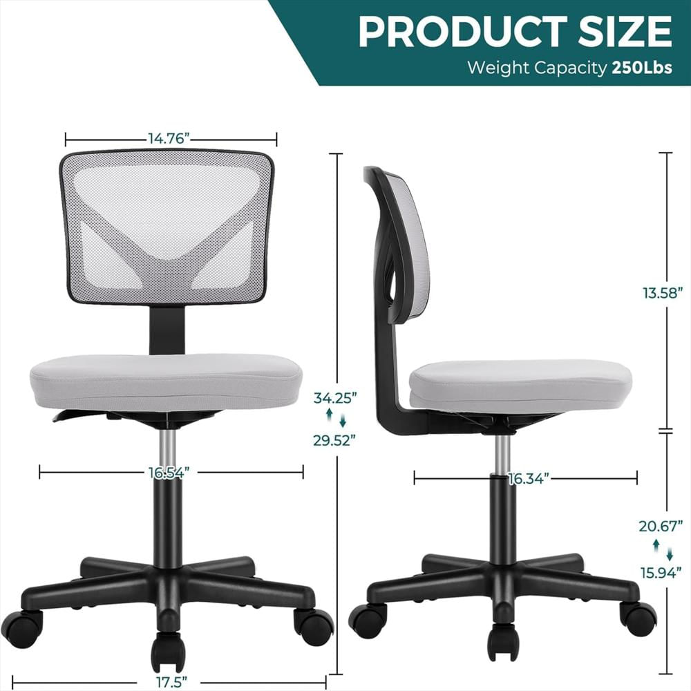 Silla Escritorio Dumos Ergonómica Sin Brazos Malla Transpirable Set 2 Unidades img #3