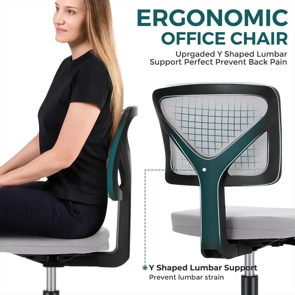 Silla Escritorio Dumos Ergonómica Sin Brazos Malla Transpirable Set 2 Unidades img #4