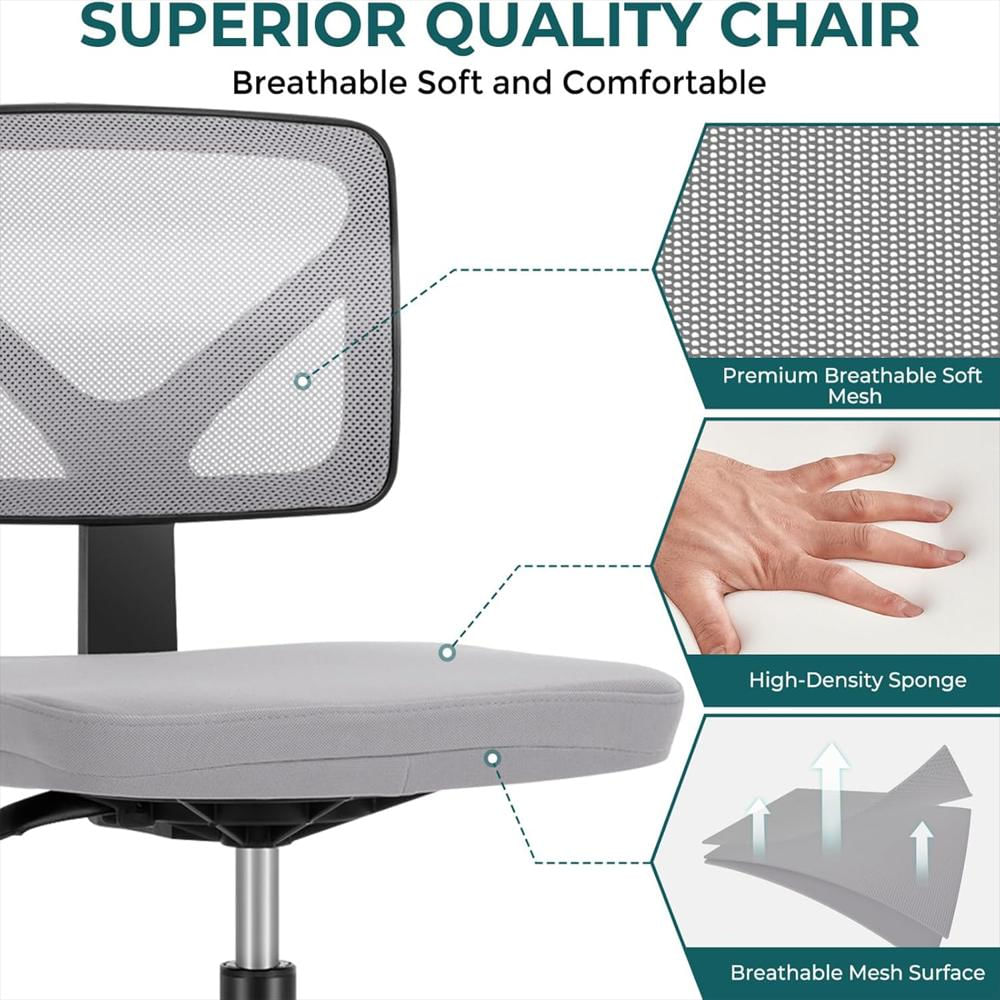 Silla Escritorio Dumos Ergonómica Sin Brazos Malla Transpirable Set 2 Unidades img #5