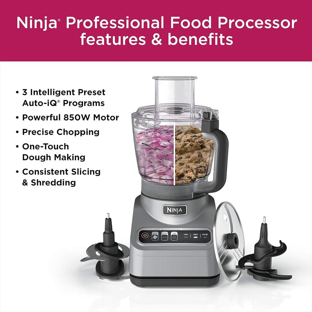 Procesador De Alimentos Ninja 850 Vatios 9 Tazas Acero Inoxidable Programas Auto Iq img #5