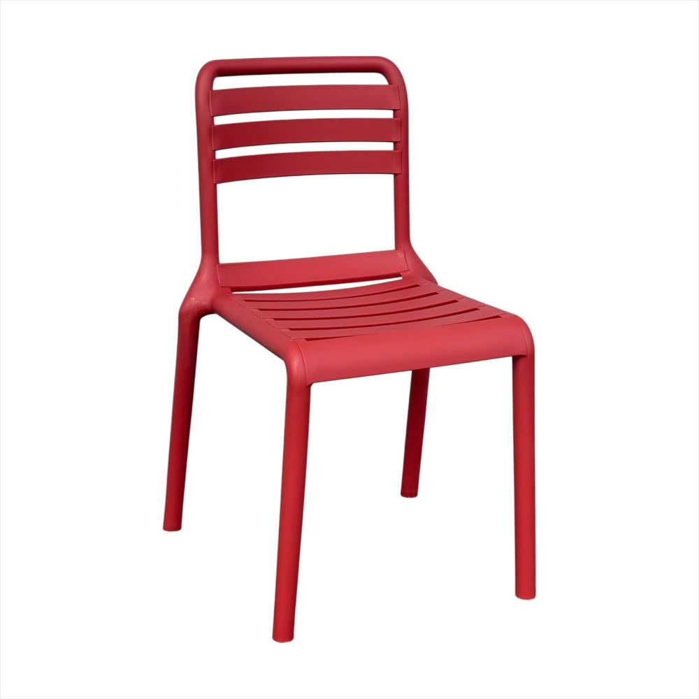 Set X4 Sillas Con Respaldo Horizontal Color Rojo img #2