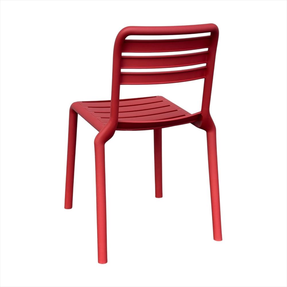 Set X4 Sillas Con Respaldo Horizontal Color Rojo img #4