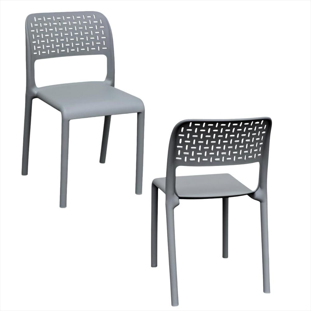 Set X2 Sillas Ergonómicas Con Respaldo Calado Color Gris img #1