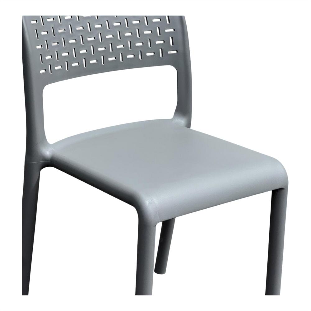 Set X2 Sillas Ergonómicas Con Respaldo Calado Color Gris img #5