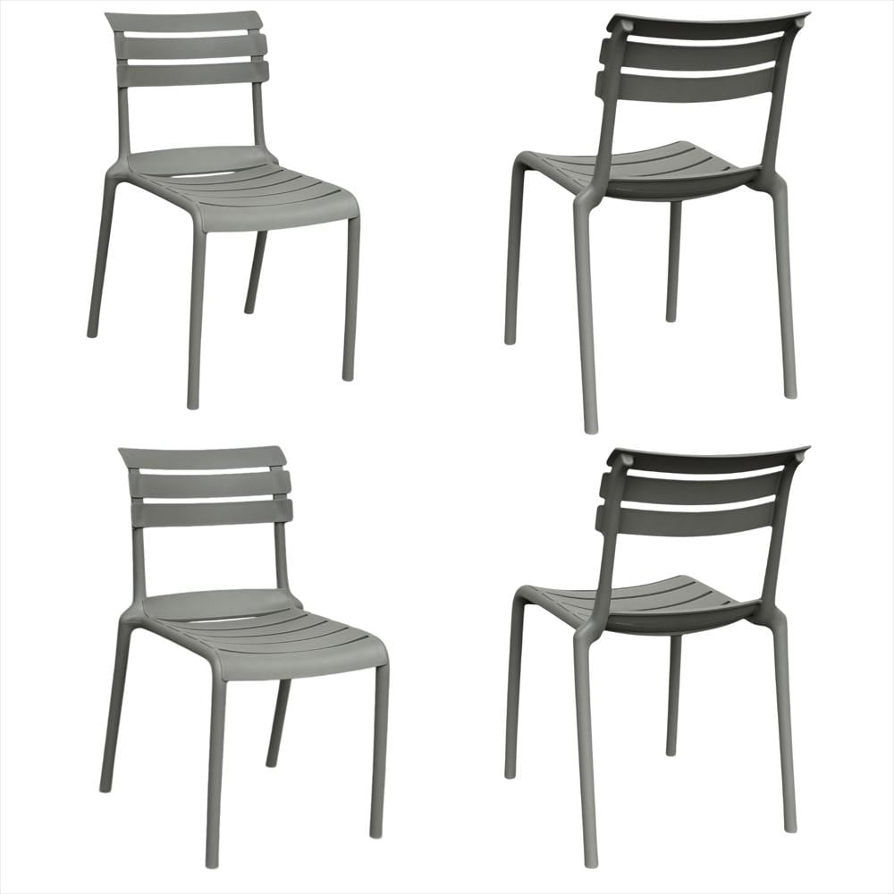 Set X4 Sillas Helen En Polipropileno Color Gris img #1