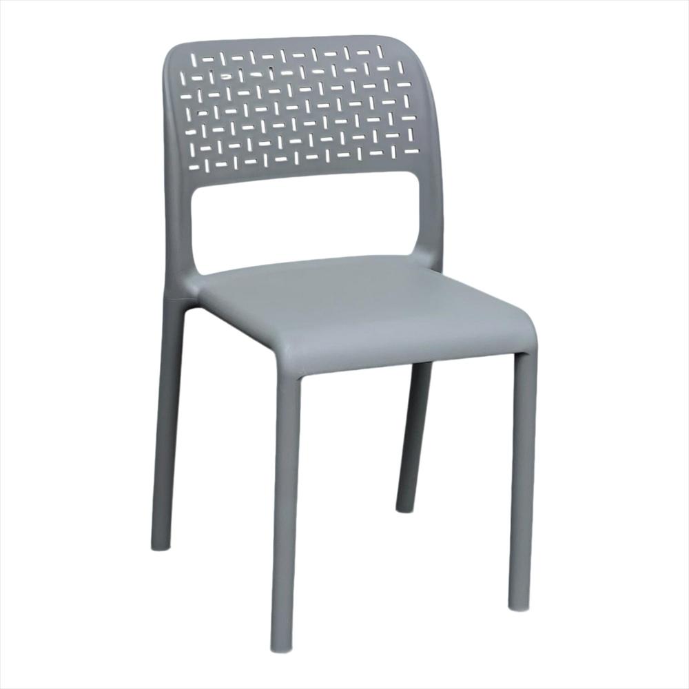 Set X4 Sillas Ergonómicas Con Respaldo Calado Color Gris img #2