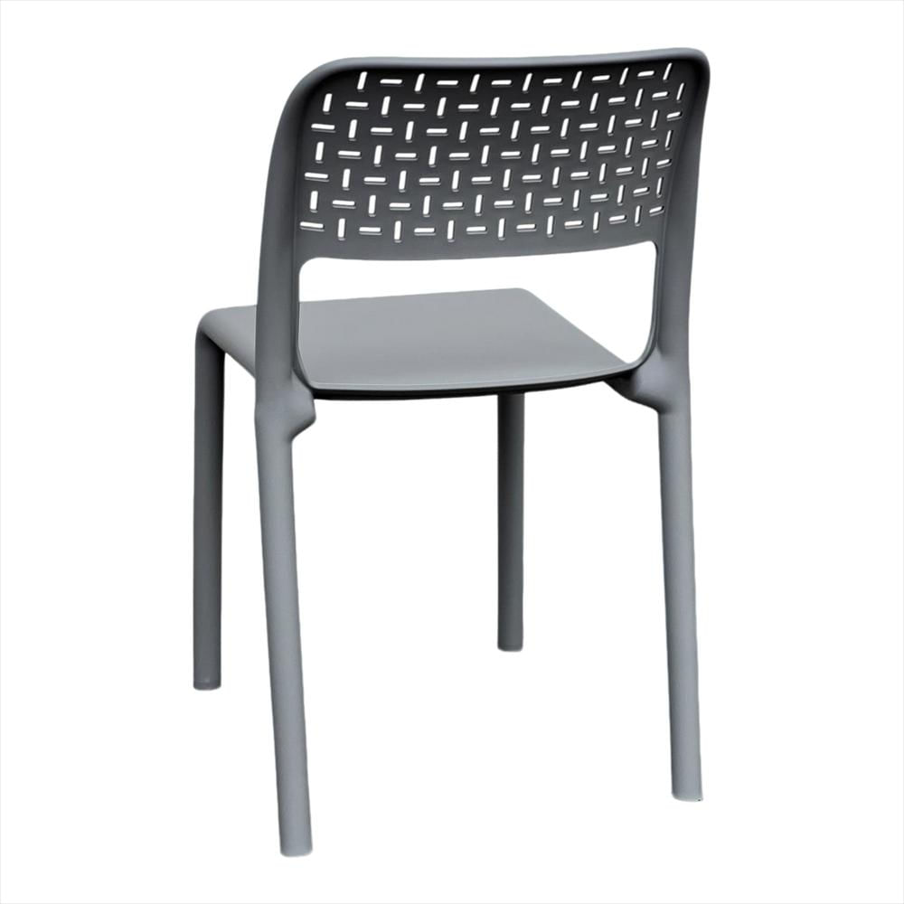 Set X4 Sillas Ergonómicas Con Respaldo Calado Color Gris img #3