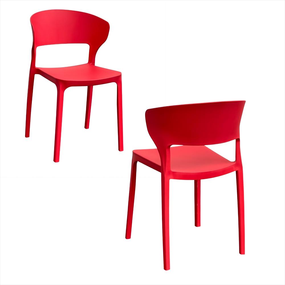 Set X2 Sillas Versa En Polipropileno Color Rojo img #1