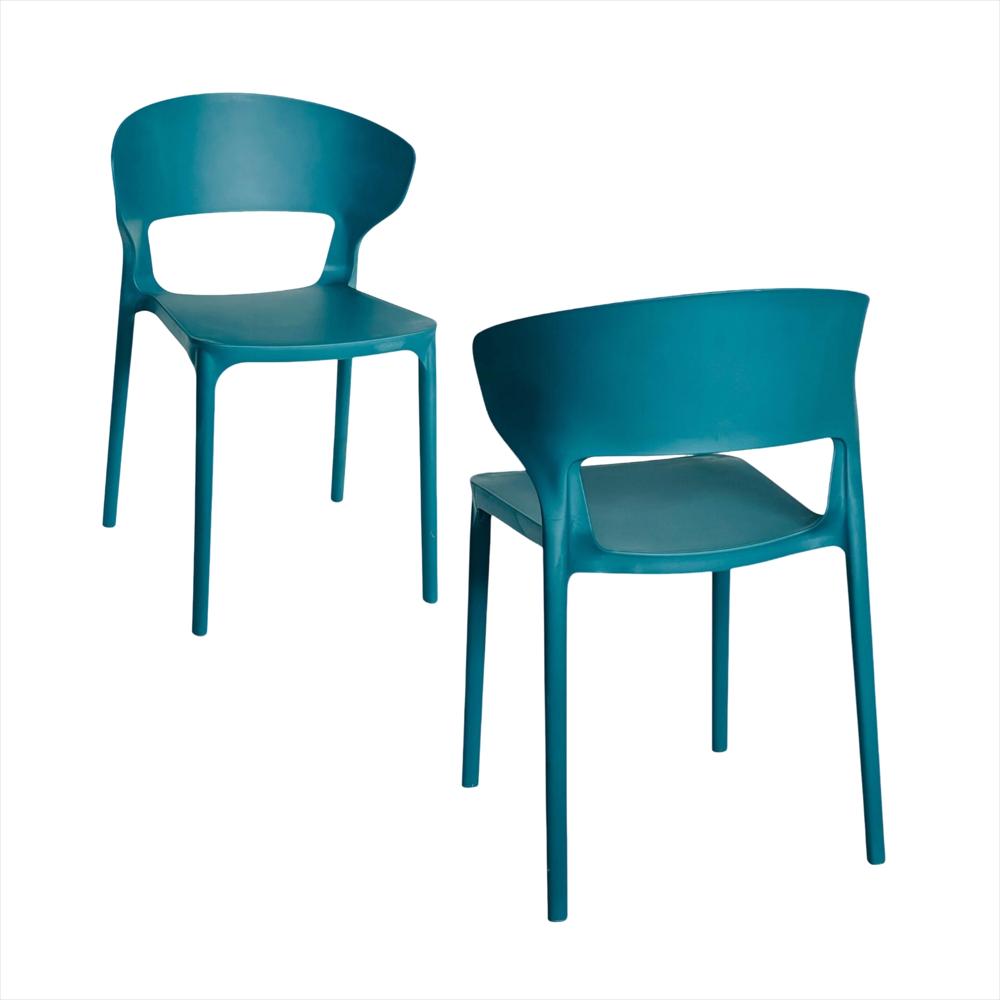 Set X2 Sillas Versa En Polipropileno Color Azul Turquesa img #1