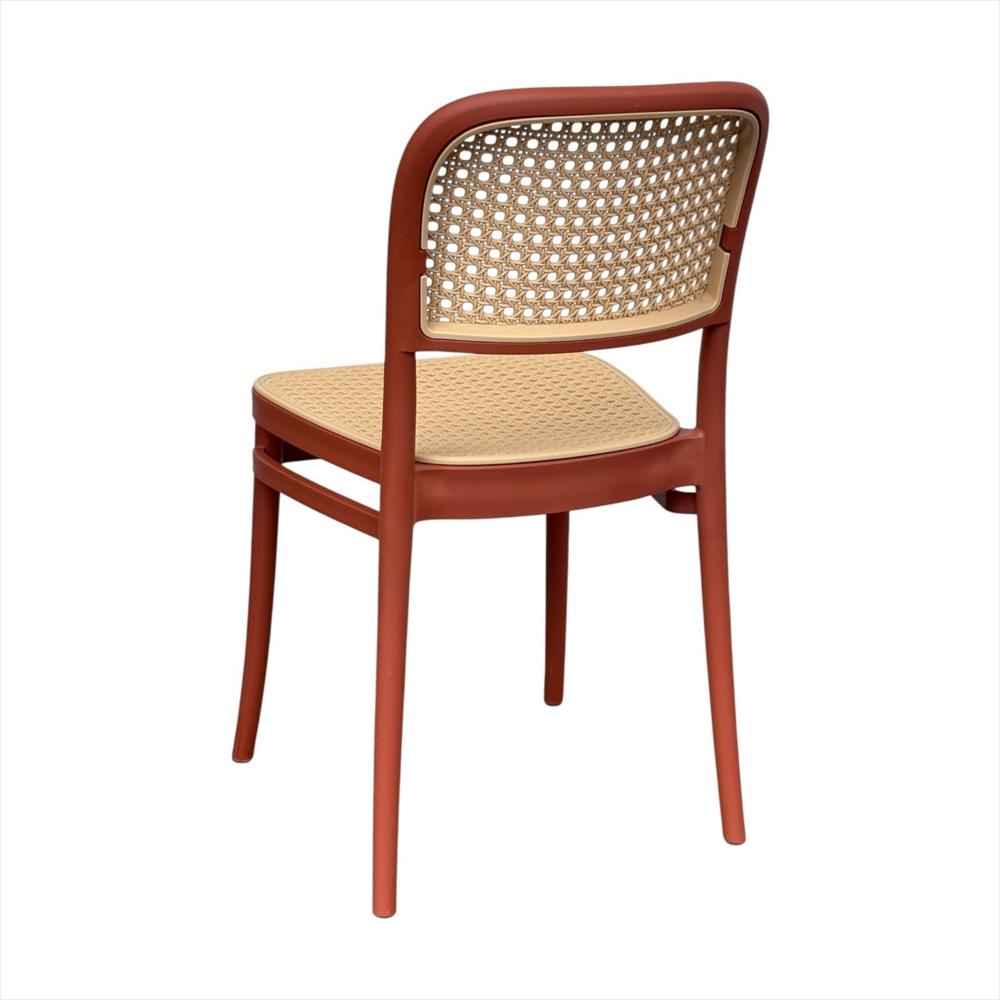 Silla Solea Compacta Tipo Mimbre Color Rojo img #2