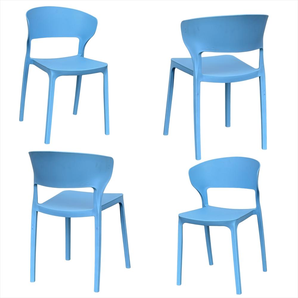 Set X4 Sillas Versa En Polipropileno Color Azul Celeste img #1
