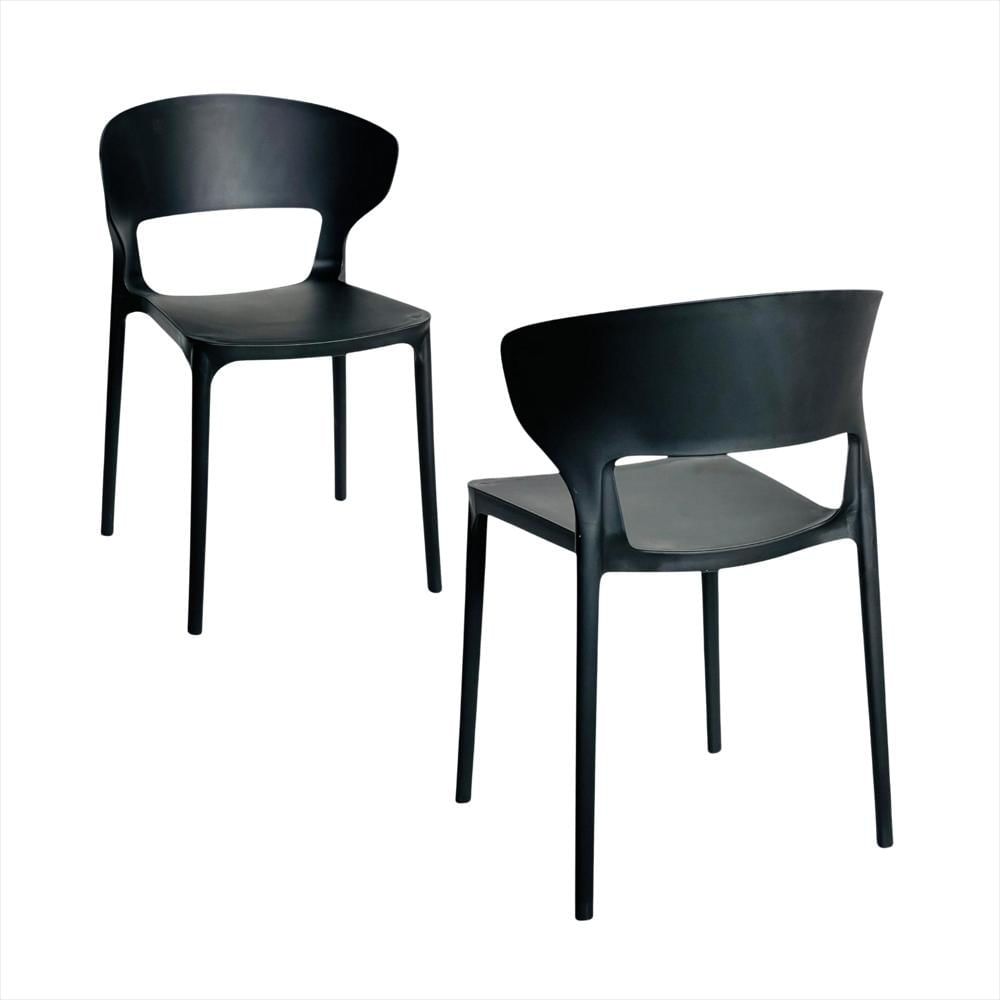 Set X2 Sillas Versa En Polipropileno Color Negro img #1