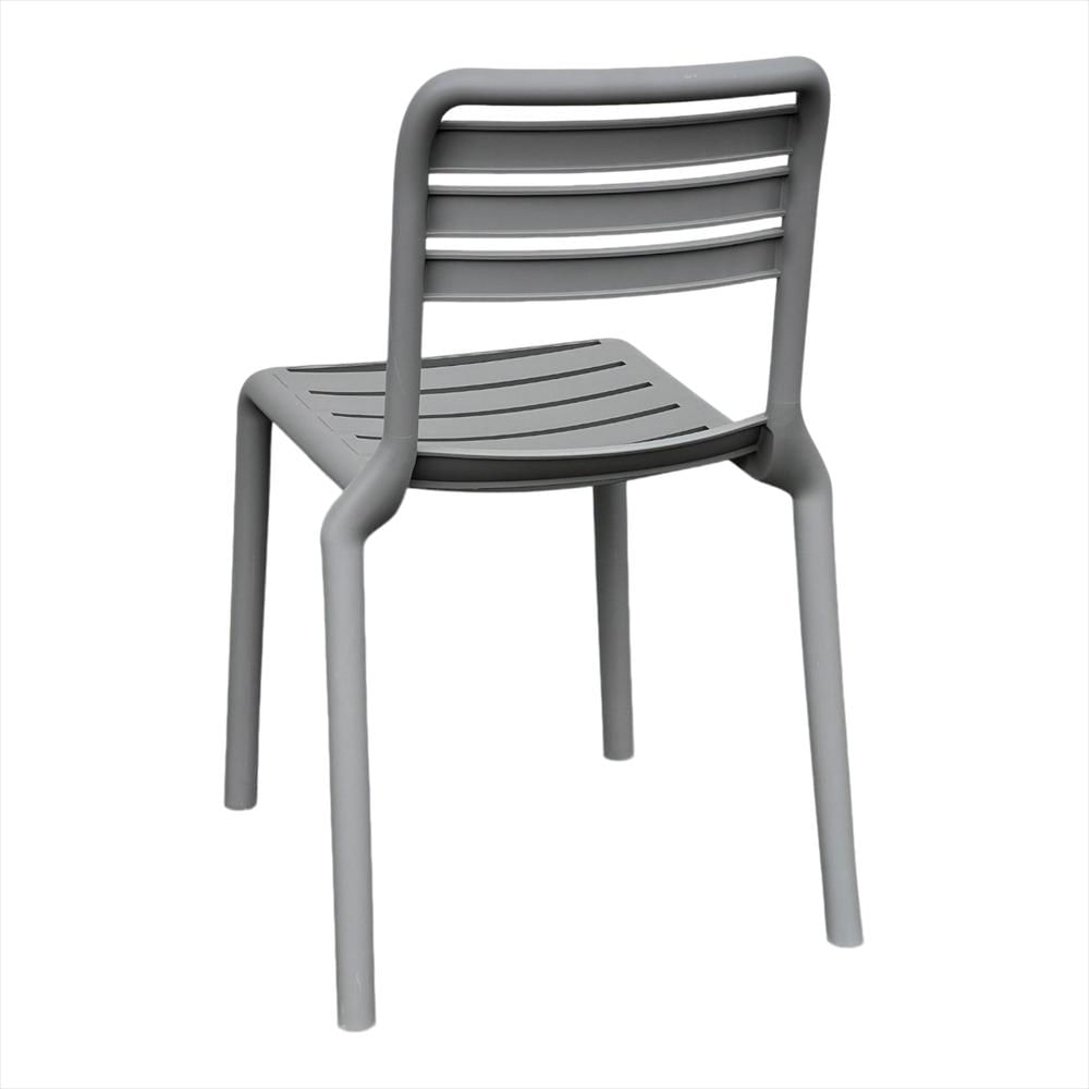 Set X4 Sillas Con Respaldo Horizontal Color Gris img #3