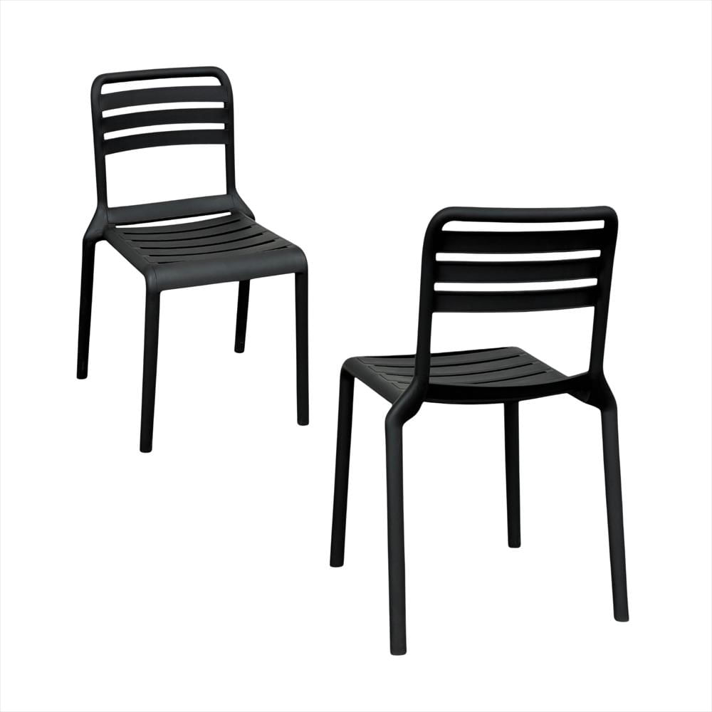 Set X2 Sillas Con Respaldo Horizontal Color Negro img #1