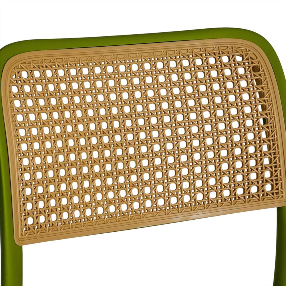 Silla En Polipropileno Solea Cuadrada Tipo Mimbre Color Verde Claro img #5