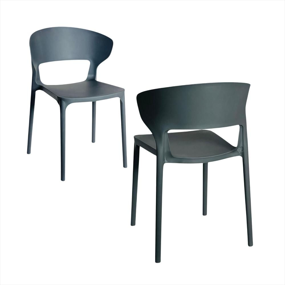 Set X2 Sillas Versa En Polipropileno Color Gris Oscuro img #1